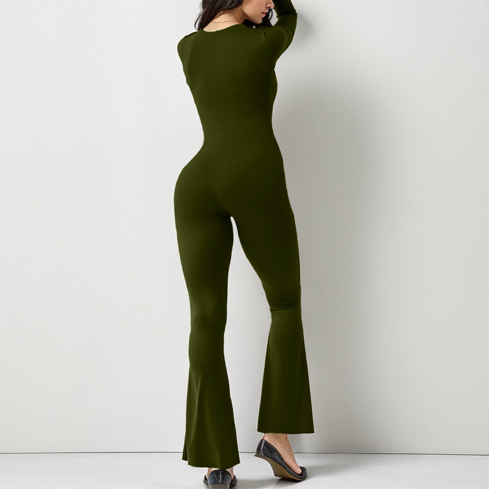  Long Sleeve Elastic Shaping Jumpsuit