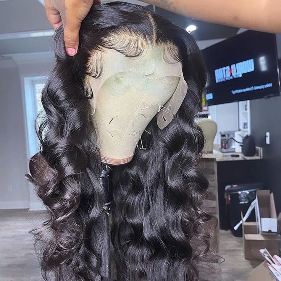 30, 32, 34 Inch Glueless Body Wave Human-Hair Wig 