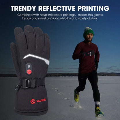 Battery-Powered Heated Gloves - Touchscreen, for Men & Women, Ideal for Cycling & Skiing