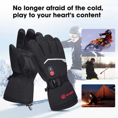 Battery-Powered Heated Gloves - Touchscreen, for Men & Women, Ideal for Cycling & Skiing