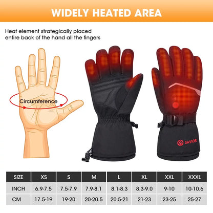 Battery-Powered Heated Gloves - Touchscreen, for Men & Women, Ideal for Cycling & Skiing