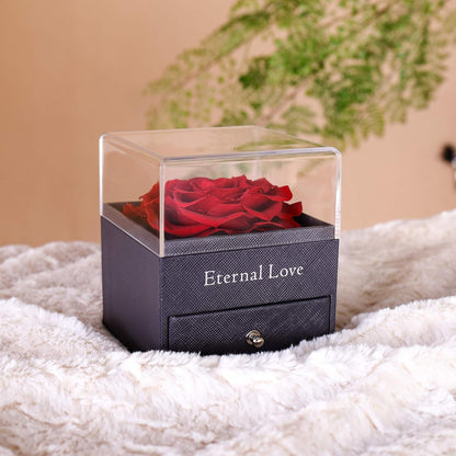 Preserved Real Rose with "I Love You" Necklace – The Perfect Gift for Her