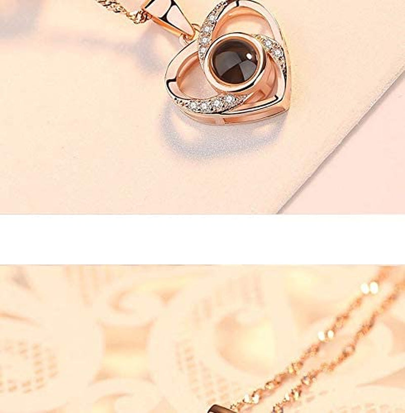 Preserved Real Rose with "I Love You" Necklace – The Perfect Gift for Her