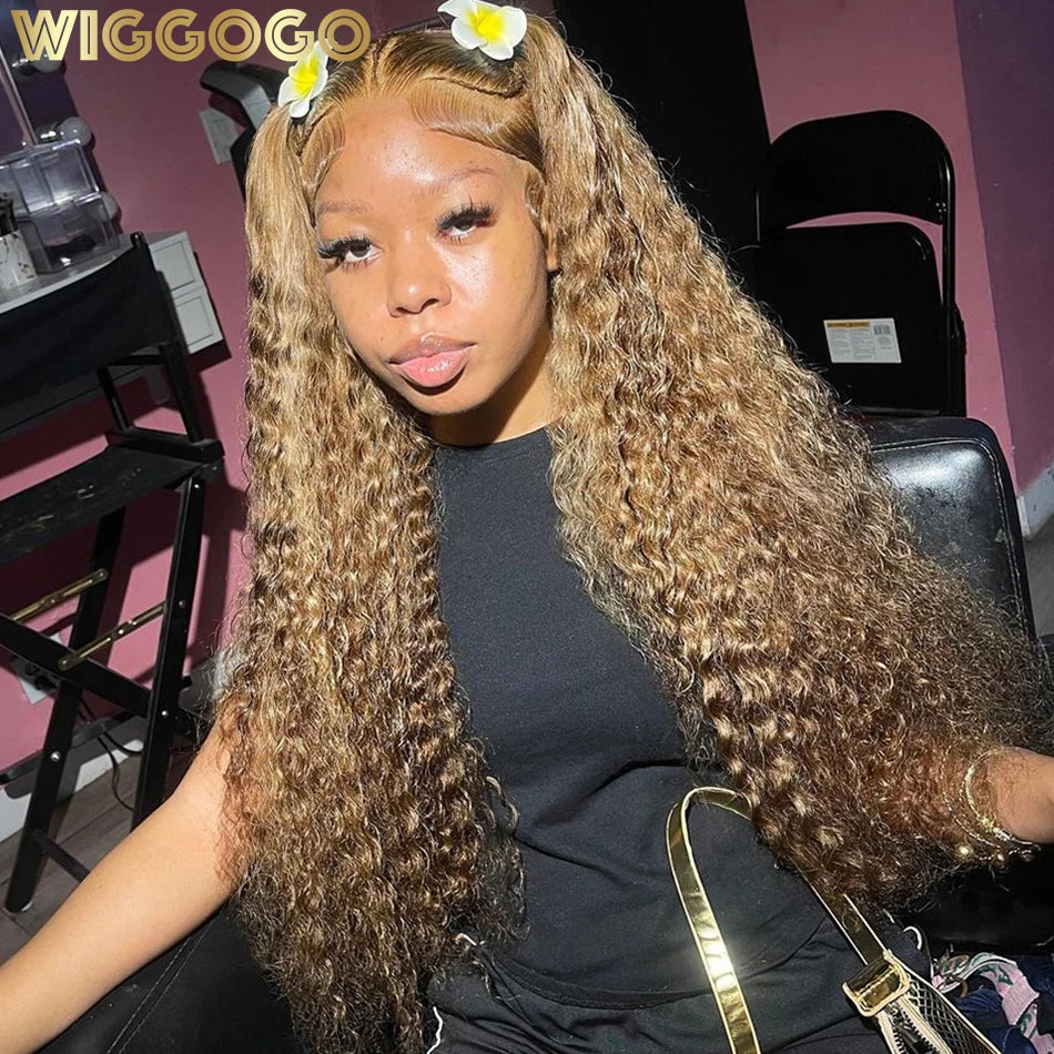 13x6 30 Inch Ombre Curly Lace Front Wig 