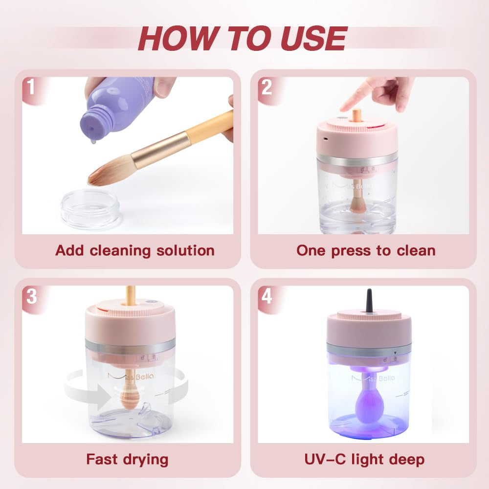 Miss Bella 3-in-1 Automatic Makeup Brush Cleaner Machine (BBC-02 Lite)