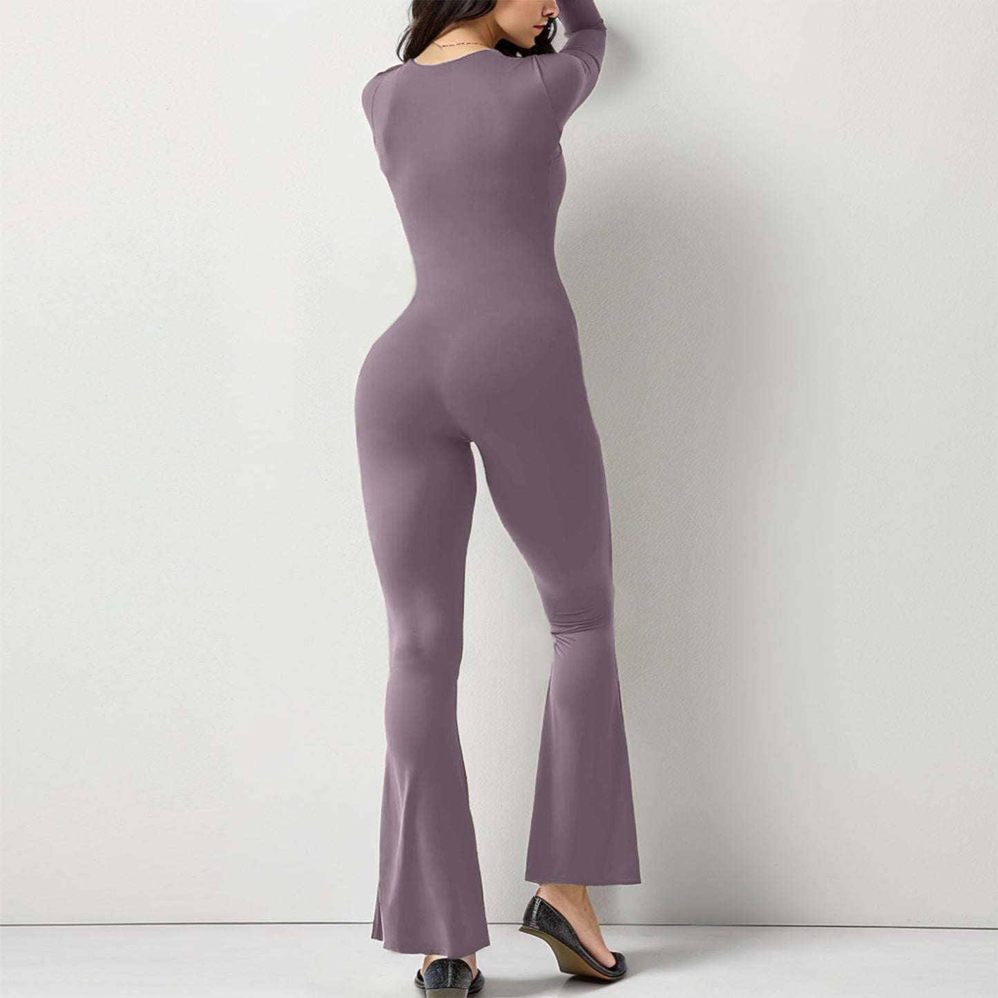  Long Sleeve Elastic Shaping Jumpsuit