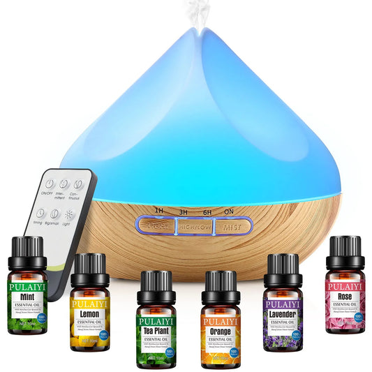 Noahstrong Essential Oil Diffuser with 6 Essential Oils - 500ml Capacity 