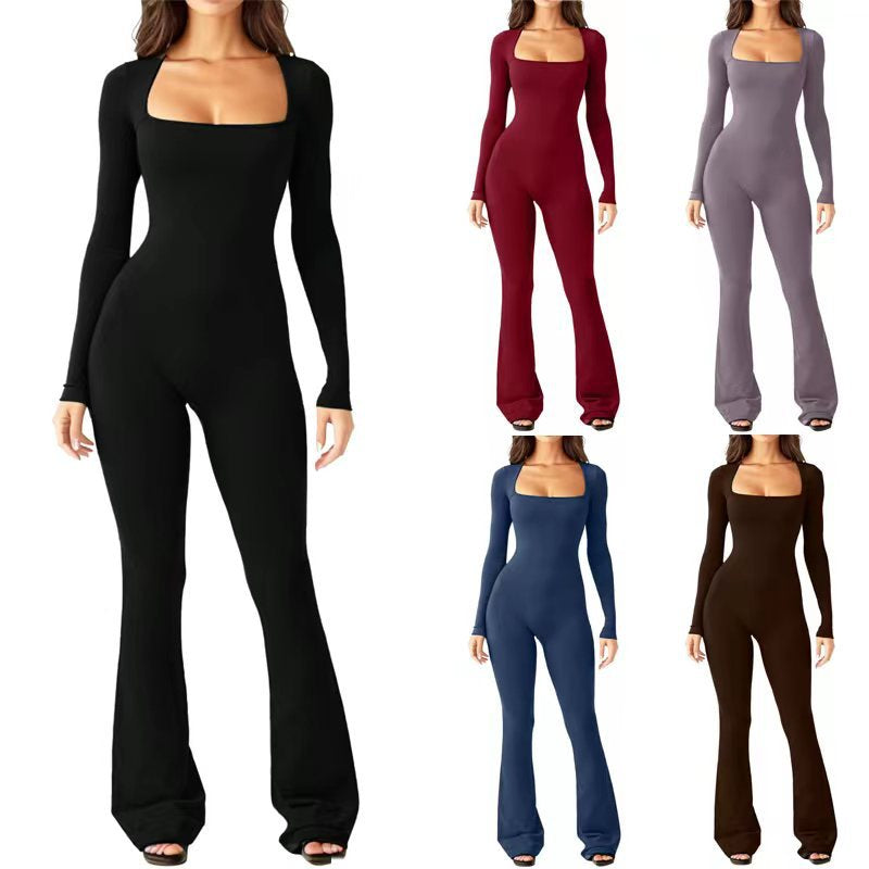  Long Sleeve Elastic Shaping Jumpsuit