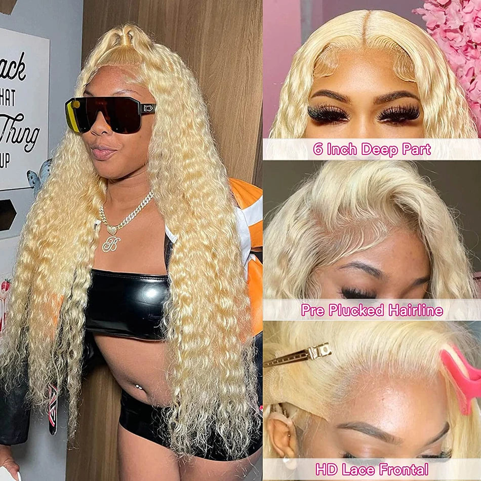 13x6 Blonde Lace Front Human-Hair Wig 