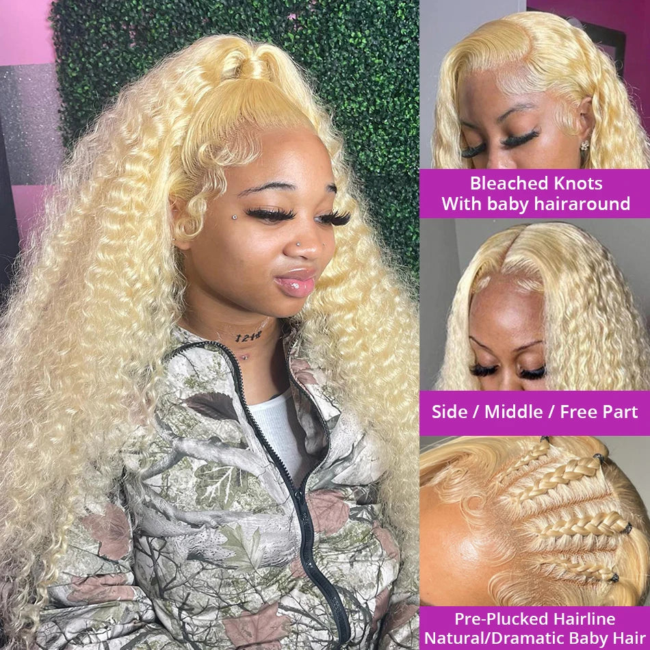 13x6 Blonde Lace Front Human-Hair Wig 