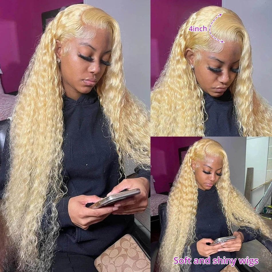 13x6 Blonde Lace Front Human-Hair Wig 